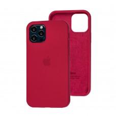 Чехол Silicone для iPhone 12 / 12 Pro case rose red