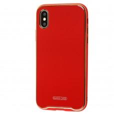 Чохол для iPhone X / Xs Glass Premium червоний