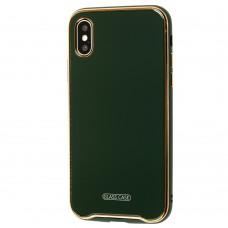 Чохол для iPhone X / Xs Glass Premium зелений