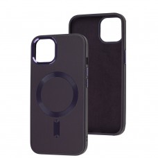 Чохол для iPhone 13 Bonbon Leather Metal MagSafe dark purple