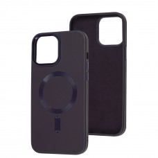 Чохол для iPhone 13 Pro Max Bonbon Leather Metal MagSafe dark purple