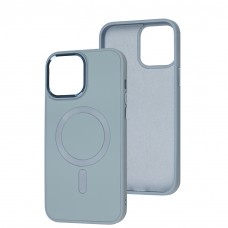 Чохол для iPhone 13 Pro Max Bonbon Leather Metal MagSafe mist blue