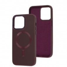 Чехол для iPhone 14 Pro Max Bonbon Leather Metal MagSafe plum