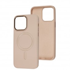 Чехол для iPhone 14 Pro Max Bonbon Leather Metal MagSafe light pink