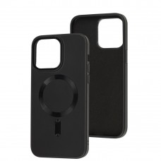 Чохол для iPhone 14 Pro Max Bonbon Leather Metal MagSafe black