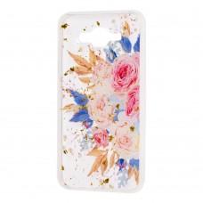 Чехол для Samsung Galaxy J7 (J700) Flowers Confetti "кустовая роза"