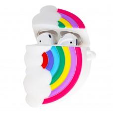 Чехол для AirPods Rainbow and Cloud + кольцо радуга и облако