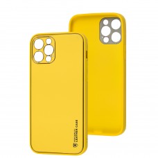 Чехол для iPhone 12 Pro Leather Xshield yellow