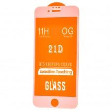 Защитное стекло для iPhone 7 / 8 Full Glue белое (OEM)