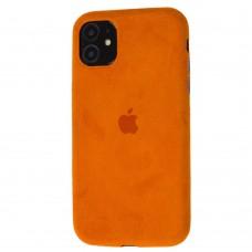 Чехол для iPhone 11 Alcantara 360 оранжевый