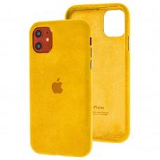 Чехол для iPhone 11 Alcantara 360 желтый