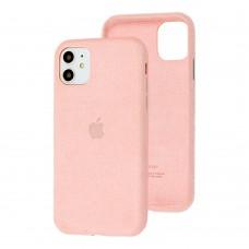 Чохол для iPhone 11 Alcantara 360 рожевий пісок