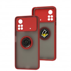 Чехол для Xiaomi Poco X4 Pro 5G LikGus Edging Ring красный
