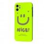 Чохол для iPhone 11 Nice smile popsocket салатовий