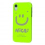 Чохол для iPhone Xr Nice smile popsocket салатовий