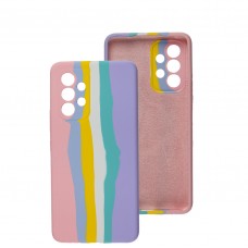 Чехол для Samsung Galaxy A53 (A536) Silicone Full rainbow розовый / сиреневый