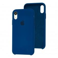 Чехол Silicone для iPhone Xr Premium case синий горизонт