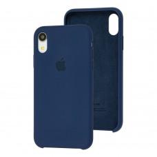 Чехол Silicone для iPhone Xr Premium case темно синий