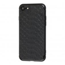 Чохол Croco для iPhone 7/8 Leather під магнітний утримувач чорний