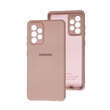 Чохол Samsung Galaxy A52 Silicone Full camera рожевий / pink sand