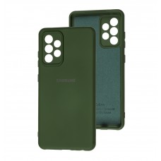 Чехол для Samsung Galaxy A52 Silicone Full camera зеленый / dark green