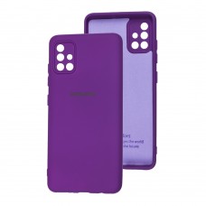 Чехол для Samsung Galaxy A51 (A515) Silicone Full camera фиолетовый / purple