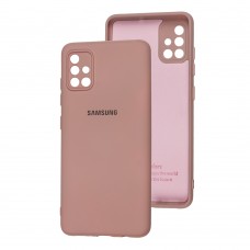 Чехол для Samsung Galaxy A51 (A515) Silicone Full camera розовый / pink sand