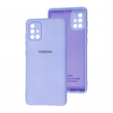 Чехол для Samsung Galaxy A71 (A715) Silicone Full camera сиреневый / dasheen 