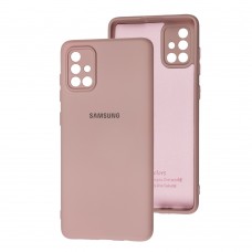 Чехол для Samsung Galaxy A71 (A715) Silicone Full camera розовый / pink sand