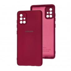 Чехол для Samsung Galaxy A71 (A715) Silicone Full camera бордовый / marsala