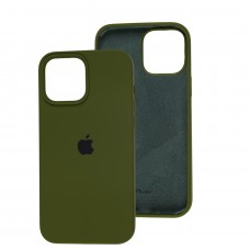 Чехол для iPhone 13 Pro Max Silicone Full зеленый / dark olive