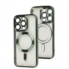 Чохол для iPhone 15 Pro Fibra Chrome MagSafe green