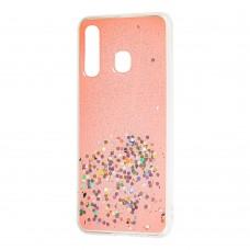 Чехол для Samsung Galaxy A20 / A30 glitter star конфети розовый