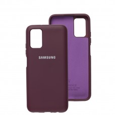 Чехол для Samsung Galaxy A03s (A037) Silicone Full бордовый / marsala фуксия