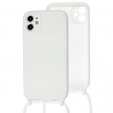 Чохол для iPhone 11 Lanyard without logo білий