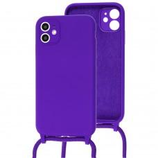 Чохол для iPhone 11 Lanyard with logo violet