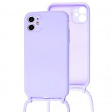 Чохол для iPhone 11 Lanyard with logo light purple