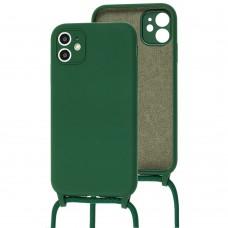 Чохол для iPhone 11 Lanyard без logo forest green