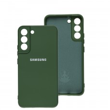 Чехол для Samsung Galaxy S22+ Silicone Full camera зеленый / dark green