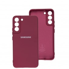 Чехол для Samsung Galaxy S22+ Silicone Full camera бордовый / marsala