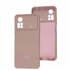 Чехол для Xiaomi Poco X4 Pro 5G Silicone Full camera розовый / pink sand