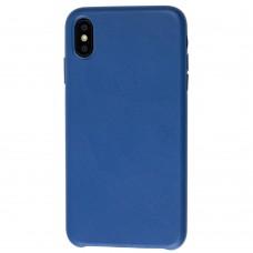 Чехол для iPhone Xs Max Leather classic "blue cobalt"