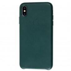 Чехол для iPhone Xs Max Leather classic "forest green"