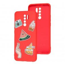Чехол для Xiaomi Redmi 9 Wave Fancy color style watermelon / red