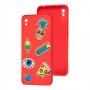 Чохол для Xiaomi  Redmi 9A Wave Fancy color style / red