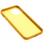 Чохол для iPhone 12 / 12 Pro Leather croco full жовтий