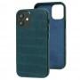 Чохол для iPhone 12 / 12 Pro Leather croco full green