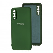 Чехол для Samsung Galaxy A50 / A50s / A30s Silicone Full camera зеленый / dark green