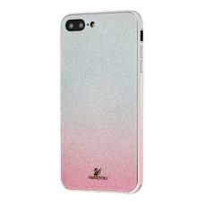 Чехол для iPhone 7 Plus / 8 Plus Swaro glass серебристо-розовый