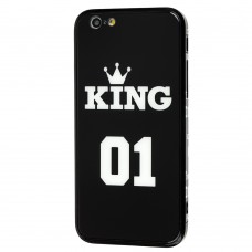 Чехол для iPhone 6 HQ glass "король 01" черный